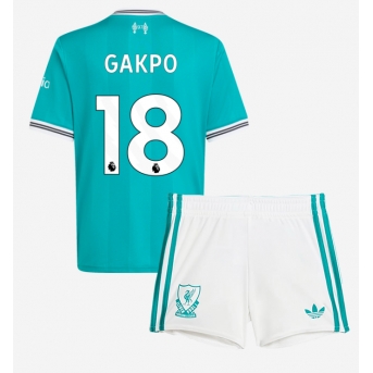 Billige Fotballdrakt Liverpool Cody Gakpo #18 Replika Tredjedraktsett Barn 2025-26 Kortermet (med bukser)